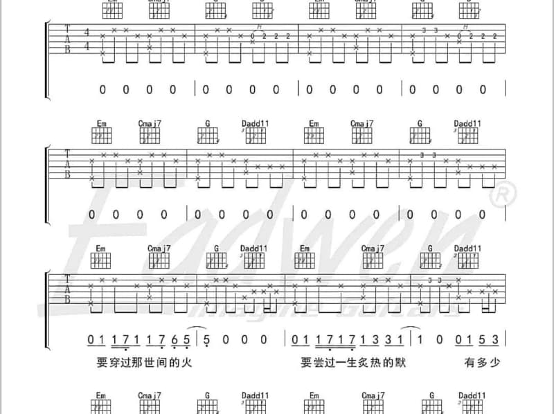 《深爱着你》吉他谱_陈百强