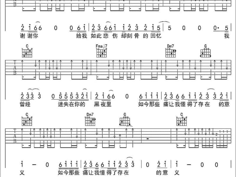 《乜青》吉他谱_陈柏宇