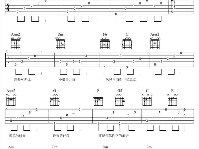 《孤行》吉他谱_陈冠霖