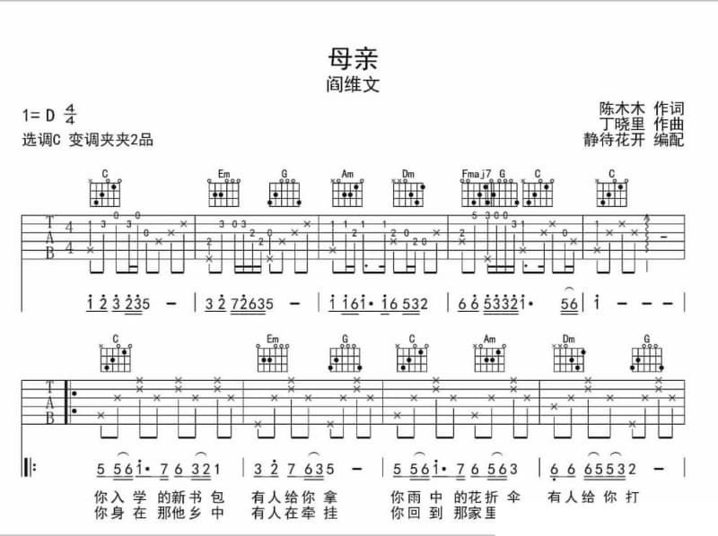 《过往尘缘》吉他谱_陈汉