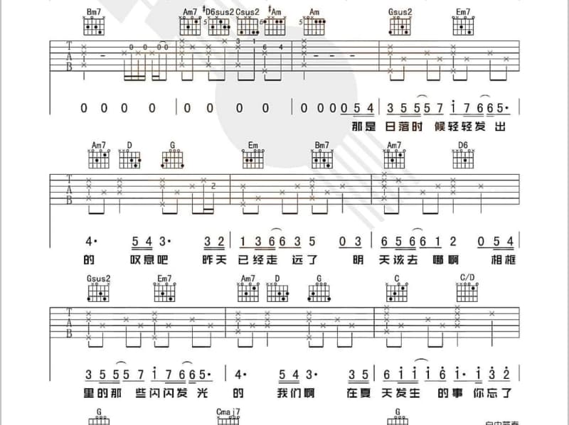 《微光》吉他谱_陈慧琳