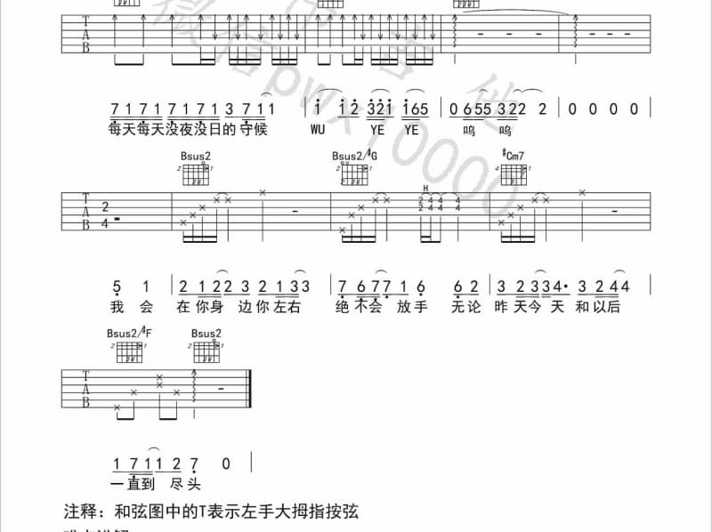 《恋人未满》吉他谱_陈嘉桦