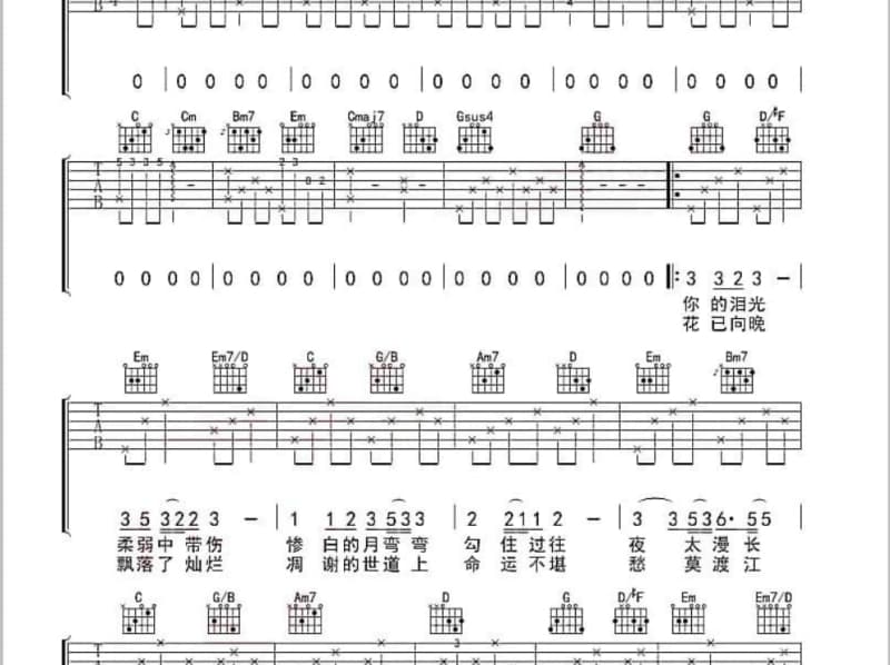 《The Moon Song》吉他谱_陈洁仪