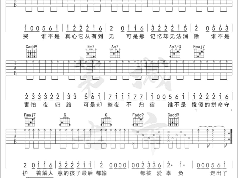 《不变的月光》吉他谱_陈洁仪