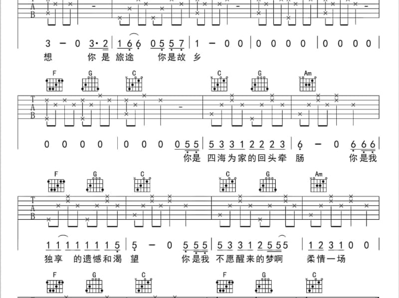 《春》吉他谱_陈洁仪