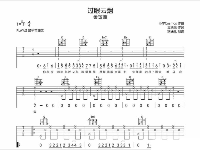 《等到你》吉他谱_陈洁仪
