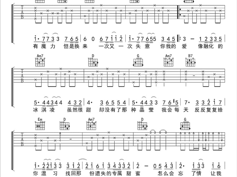 《神奇》吉他谱_陈洁仪