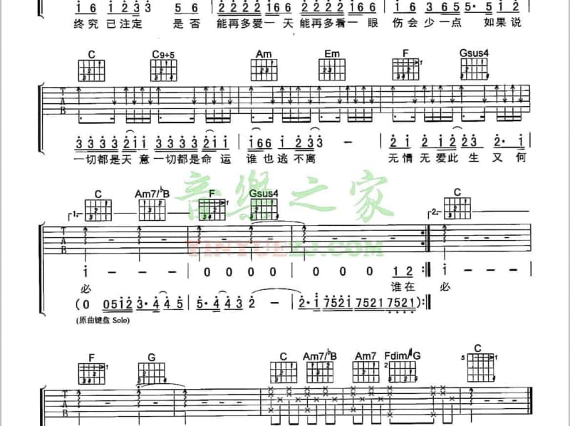 《I Don t Wanna Stay》吉他谱_陈乐洋