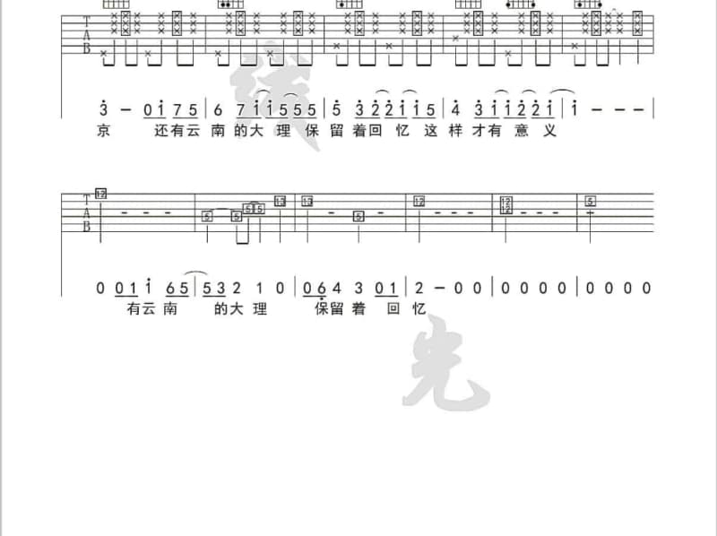 《坐火车到传说中的湘南海岸》吉他谱_陈绮贞