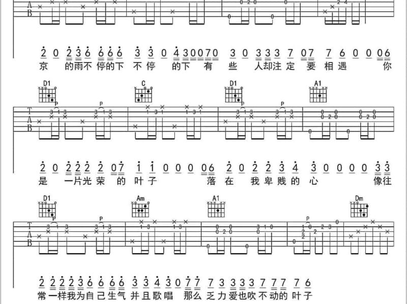 《情债难还》吉他谱_陈瑞/冷漠