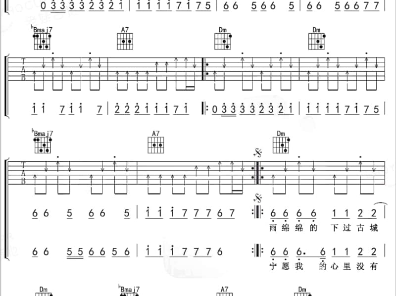 《不想》吉他谱_陈淑桦