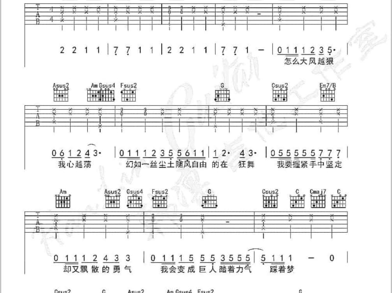 《滚滚红尘》吉他谱_陈淑桦