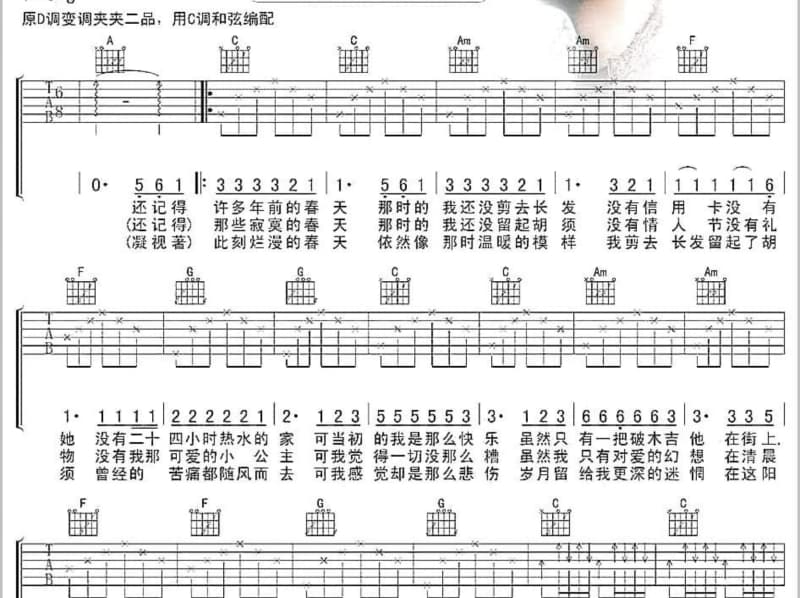 《男孩像我》吉他谱_陈司翰