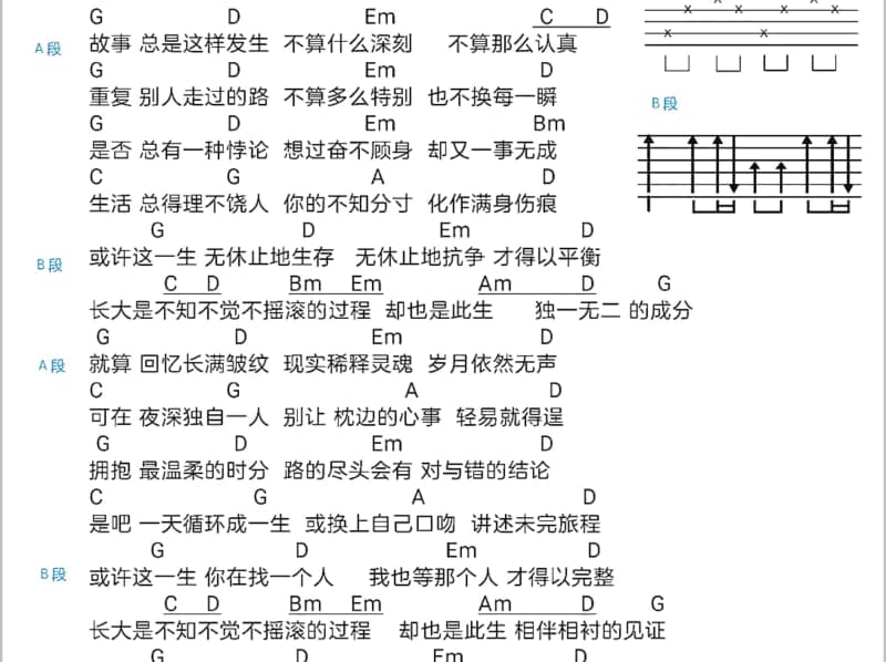 《一万年》吉他谱_陈晓东