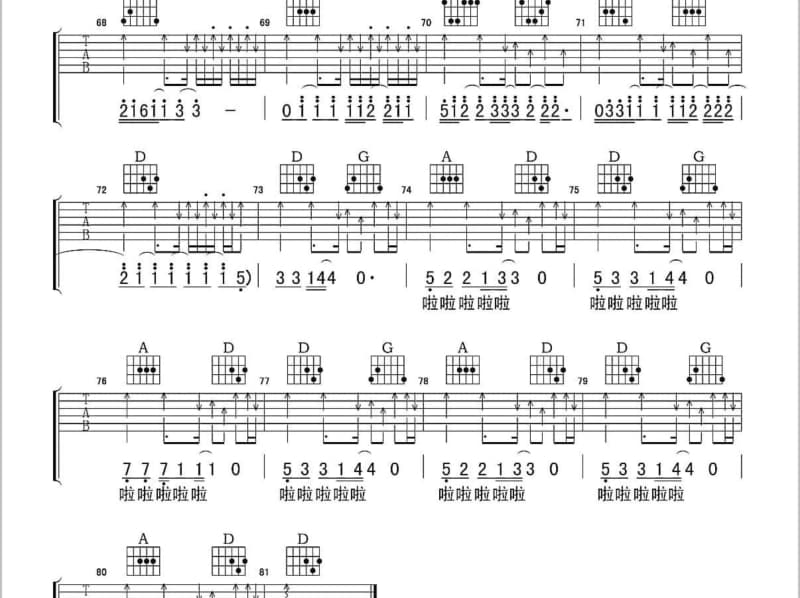 《深情歌》吉他谱_陈扬杰
