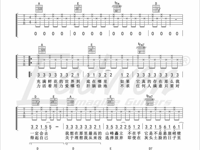《午夜的街头》吉他谱_陈忆文