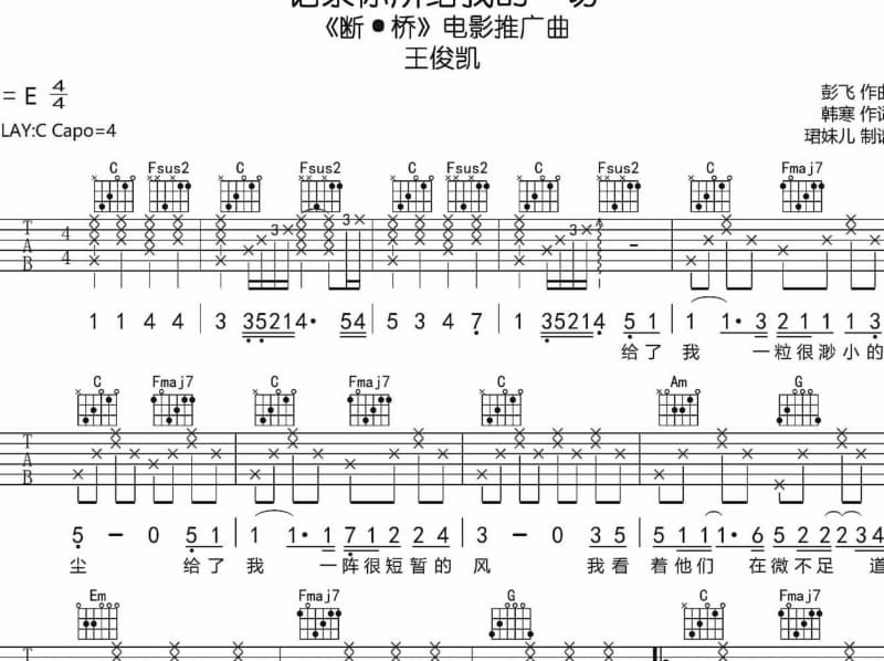 《我的理想》吉他谱_陈奕迅