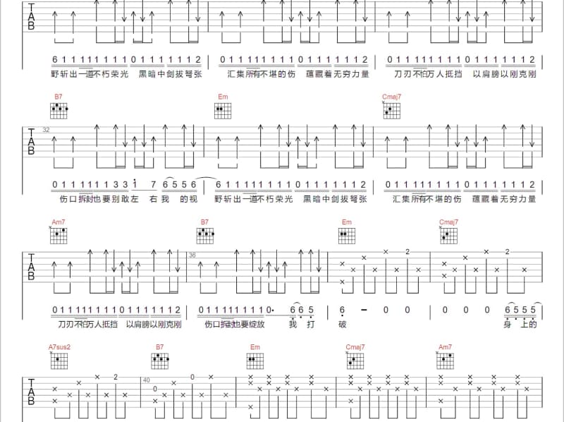 《叫你麦你着要》吉他谱_陈盈洁