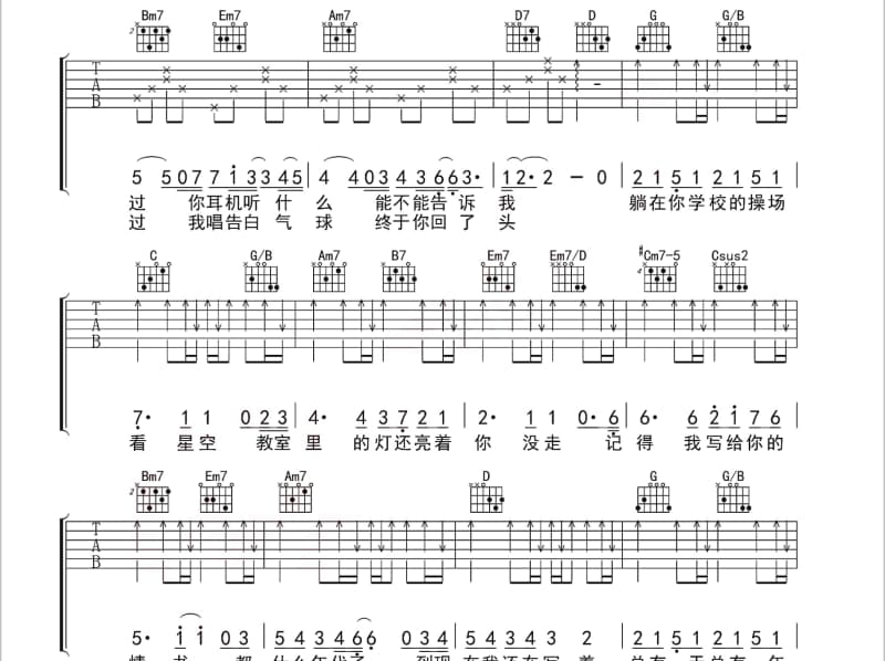 《等你回来》吉他谱_初夏
