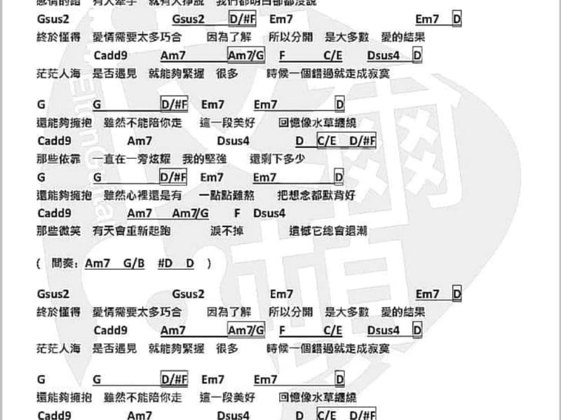 《离不开你的爱》吉他谱_储维