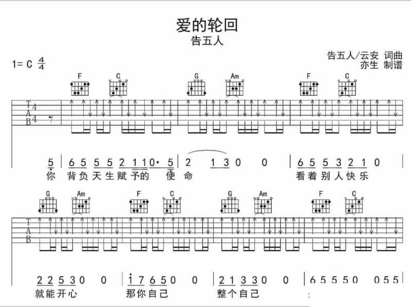 《只字不提》吉他谱_大乔小乔