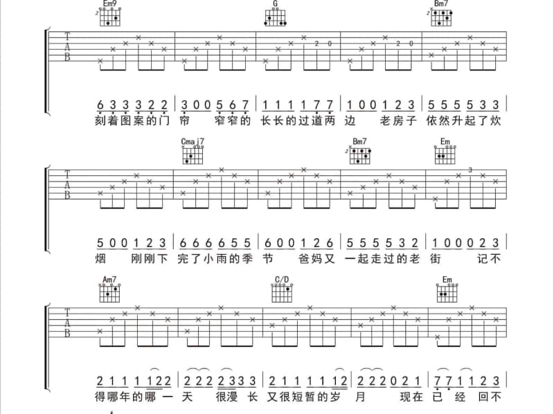 《静月思》吉他谱_大庆小芳