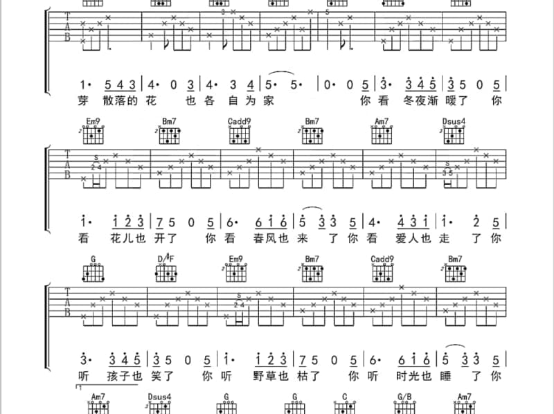 《模拟伴侣》吉他谱_邓健泓