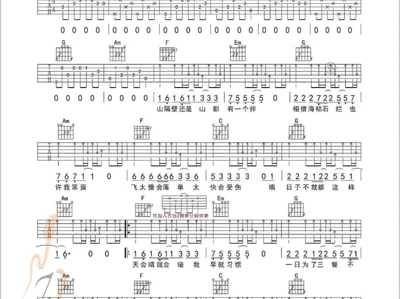 《北国の春》吉他谱_邓丽君