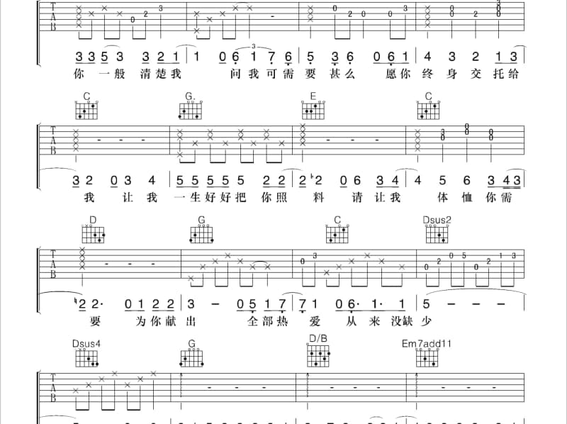 《不完美错过》吉他谱_林宝馨