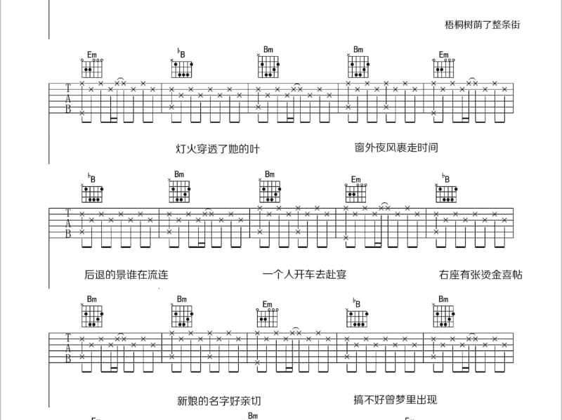 《且听风吟》吉他谱_林宝馨