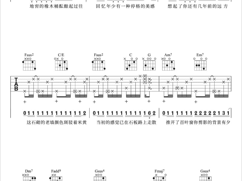 《酸甜》吉他谱_邓颖芝