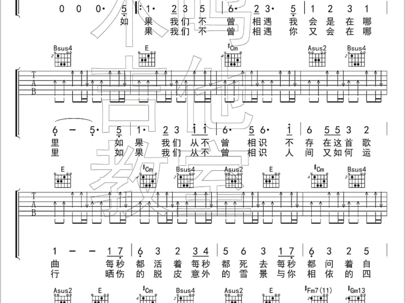 《我只音乐》吉他谱_地下婴儿