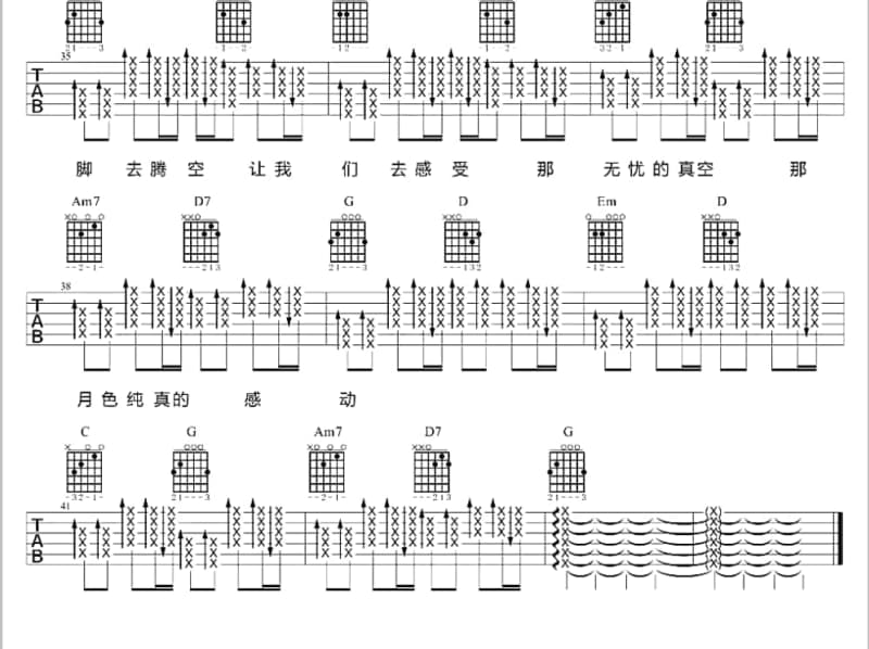 《2001酒醉的探戈》吉他谱_动力火车