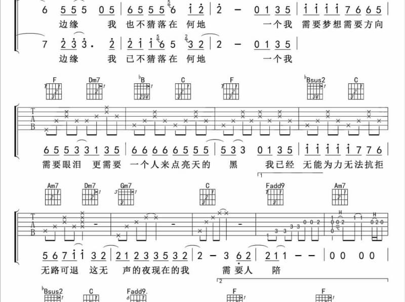 《酒醉的探戈》吉他谱_动力火车