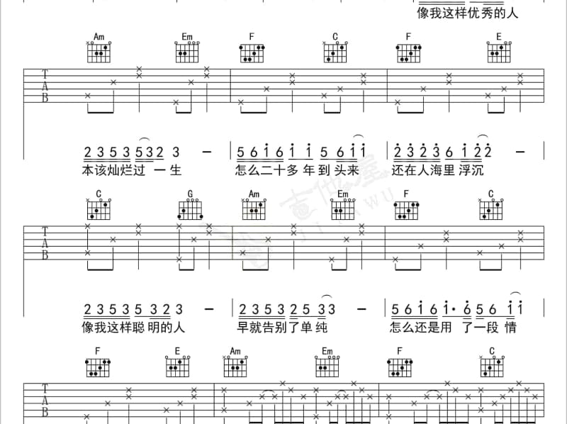 《沉默是金》吉他谱_杜丽莎