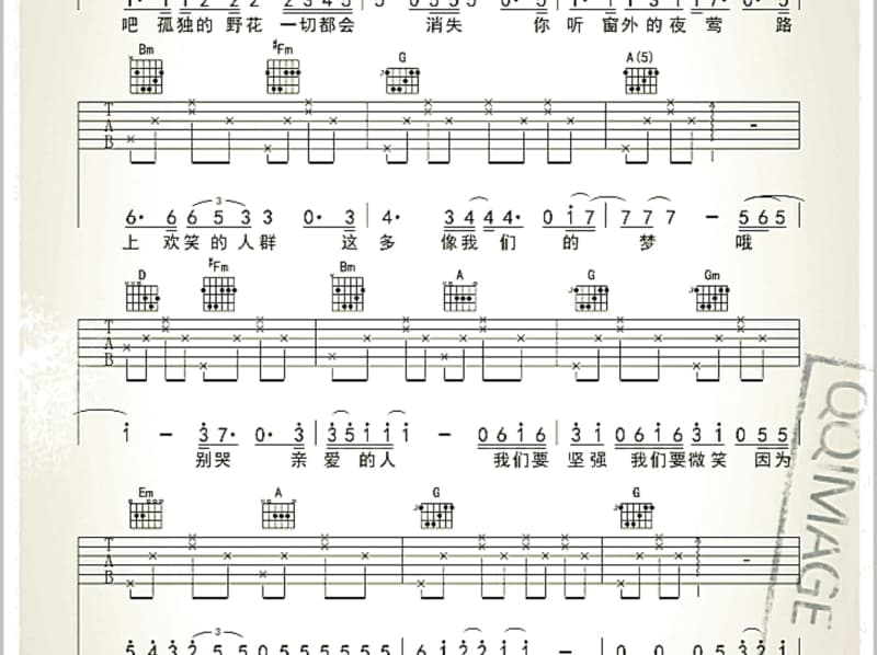 《有一首情歌永远唱不完》吉他谱_林飞