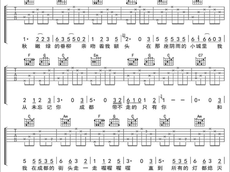 《我爱你》吉他谱_S.H.E