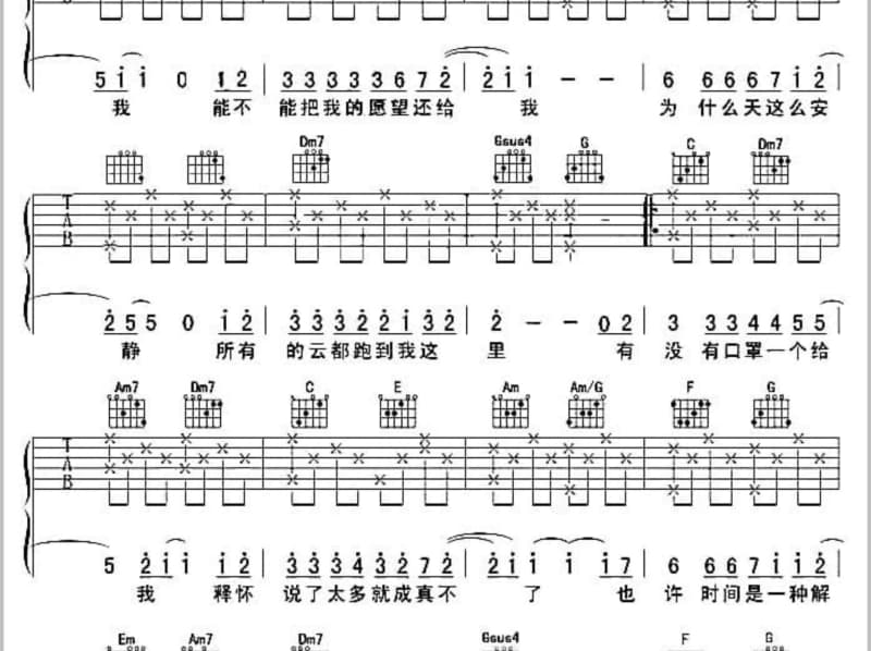 《掺泪的酒》吉他谱_方阡翊
