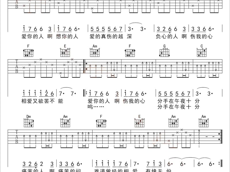 《都是因为我爱你》吉他谱_方怡萍