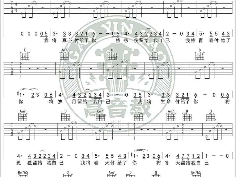 《应许之地》吉他谱_飞儿乐团