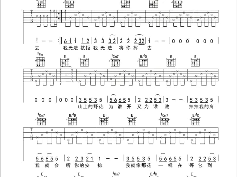《天水流长》吉他谱_费玉清