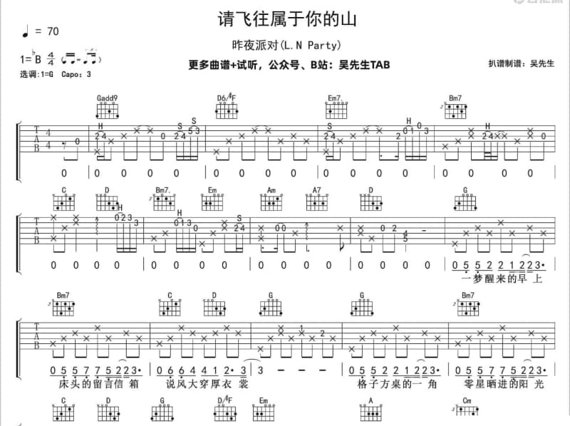 《爱不再回首》吉他谱_风语