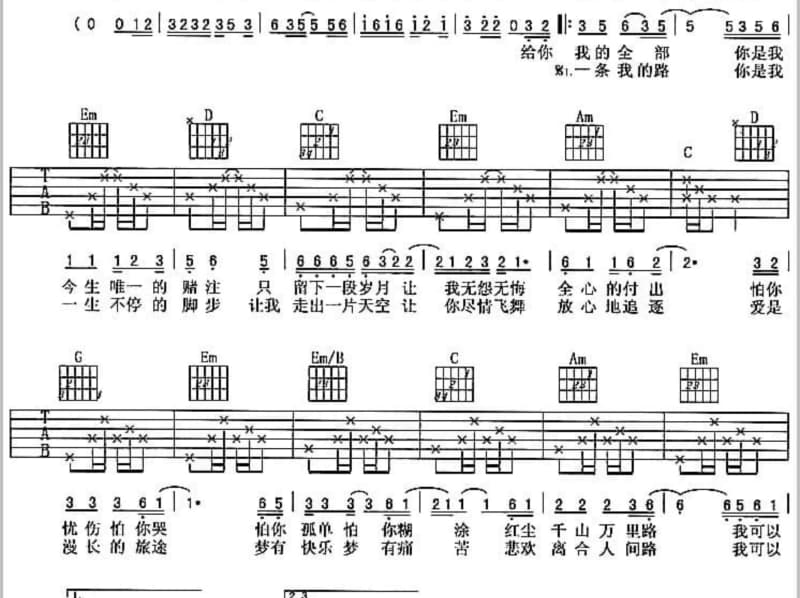 《别让爱你的人流泪》吉他谱_林楠