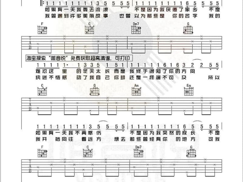 《舞伴泪影》吉他谱_凤飞飞