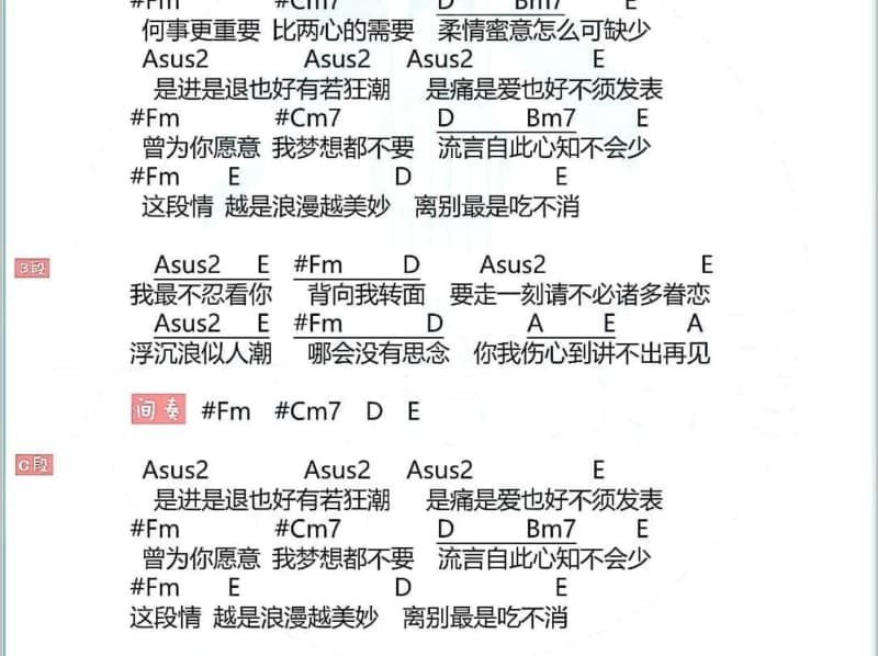 《小路上》吉他谱_凤飞飞