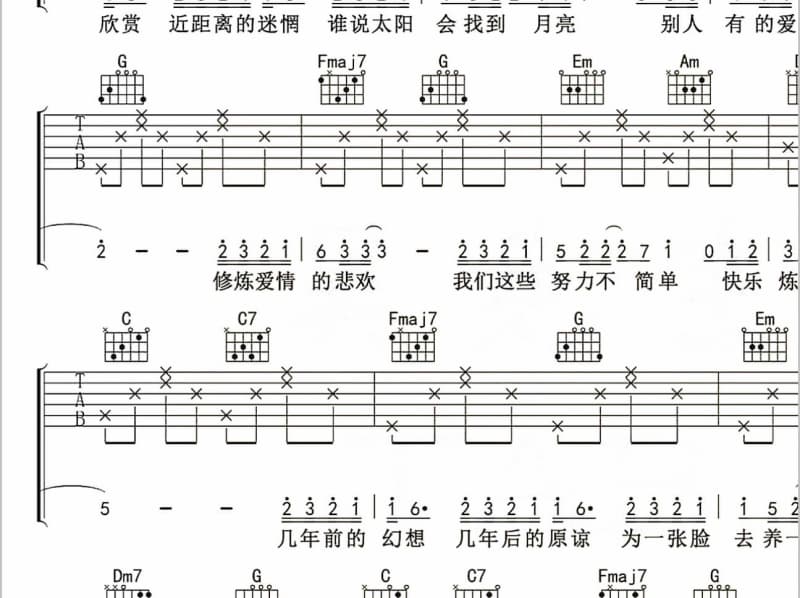 《你永远是我的唯一》吉他谱_冈林/张彤昉