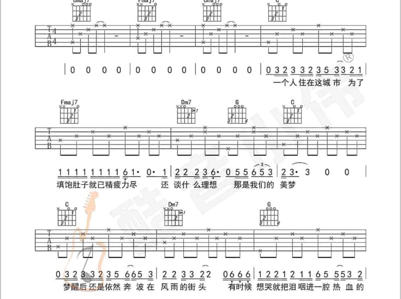 《翅膀》吉他谱_高明骏