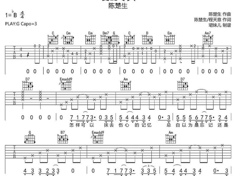 《乌来追想曲》吉他谱_高胜美