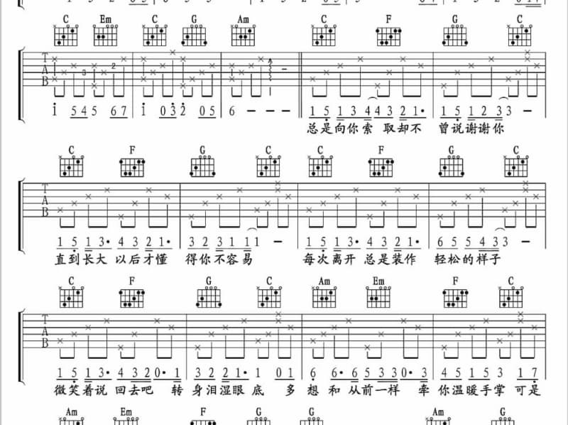 《我要给你全部的爱》吉他谱_郭富城