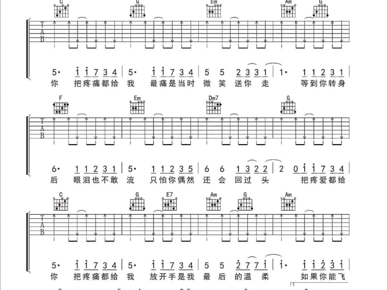 《触碰你》吉他谱_郭静